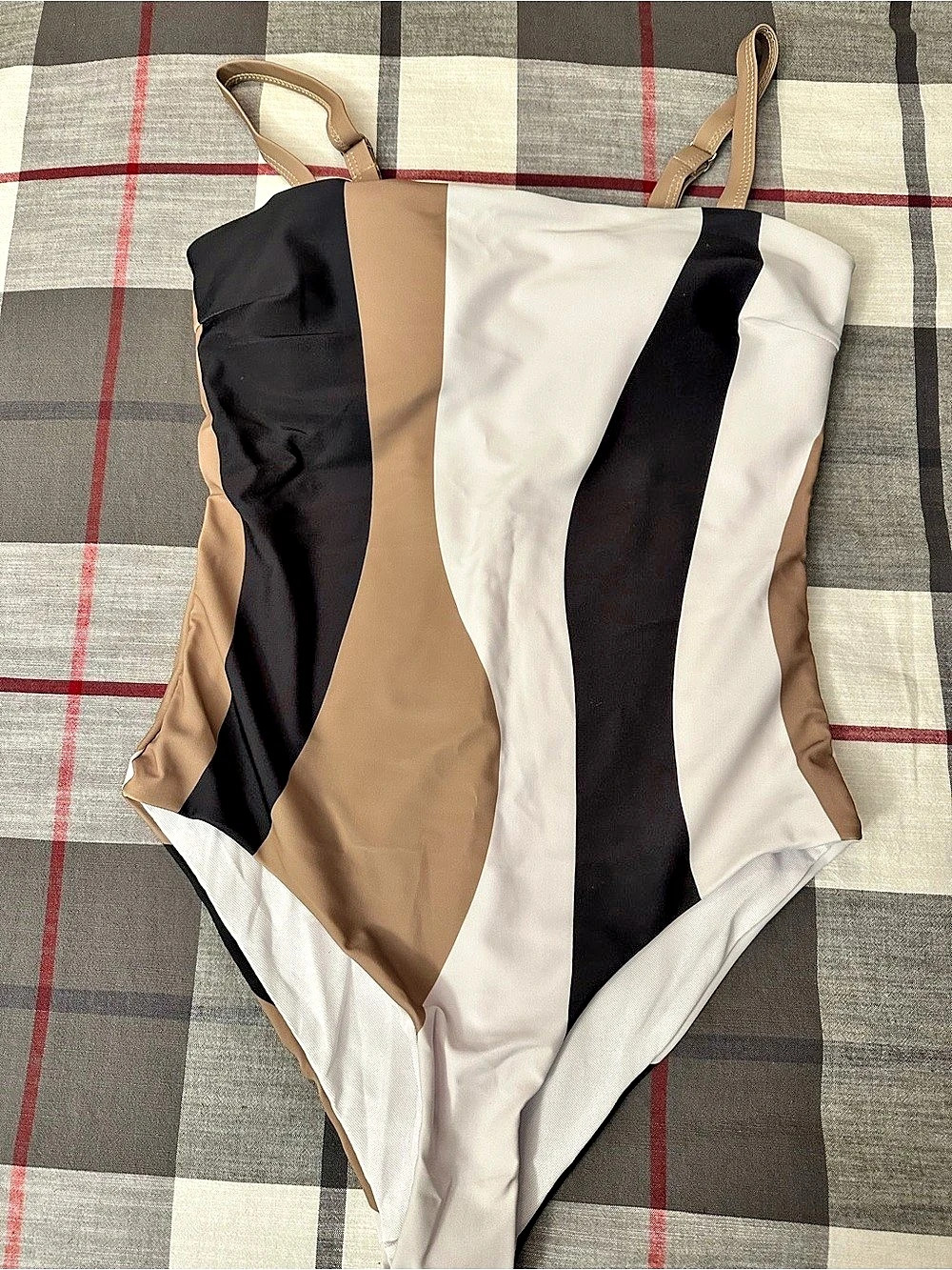 Color Block One Piece in Black & Brown XL NWOT